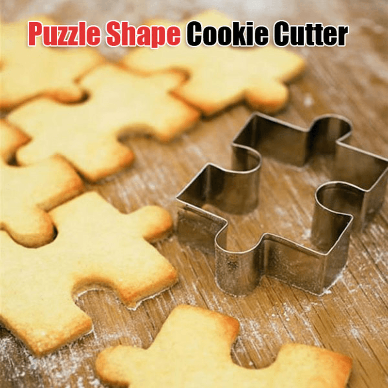 Stainless Steel Puzzle Shape Cookie Cutter Fondant Mold Cake Decorating Tool - MRSLM