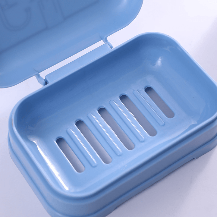 L856 Soap Dish Bathroom Home Clam Shell Soap Storage Box Slip Easy to Clean Protective Cover Bathroom Supplies - MRSLM