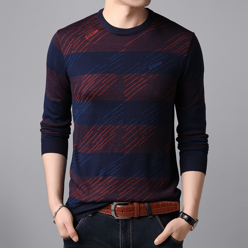 Autumn New Men'S Knitted Sweater round Neck - MRSLM