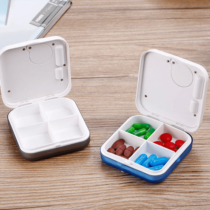 CR-210 Electronic Timing Medication Organizer Mini Portable Daily Vitamin Pill Case with Dig - MRSLM