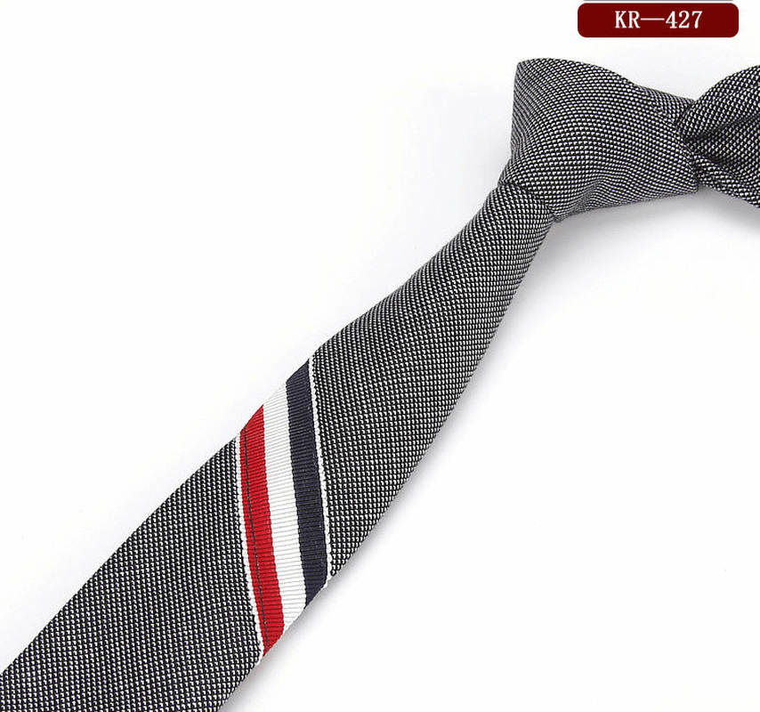 Men'S and Women'S British Super Narrow Casual Quality Cotton Tricolor Tie - MRSLM