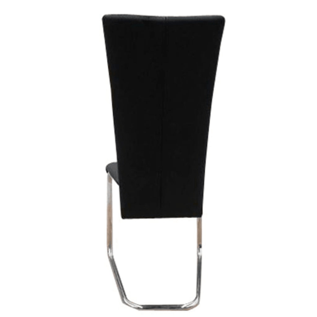 Dining Chairs 2 Pcs Black Faux Leather - MRSLM
