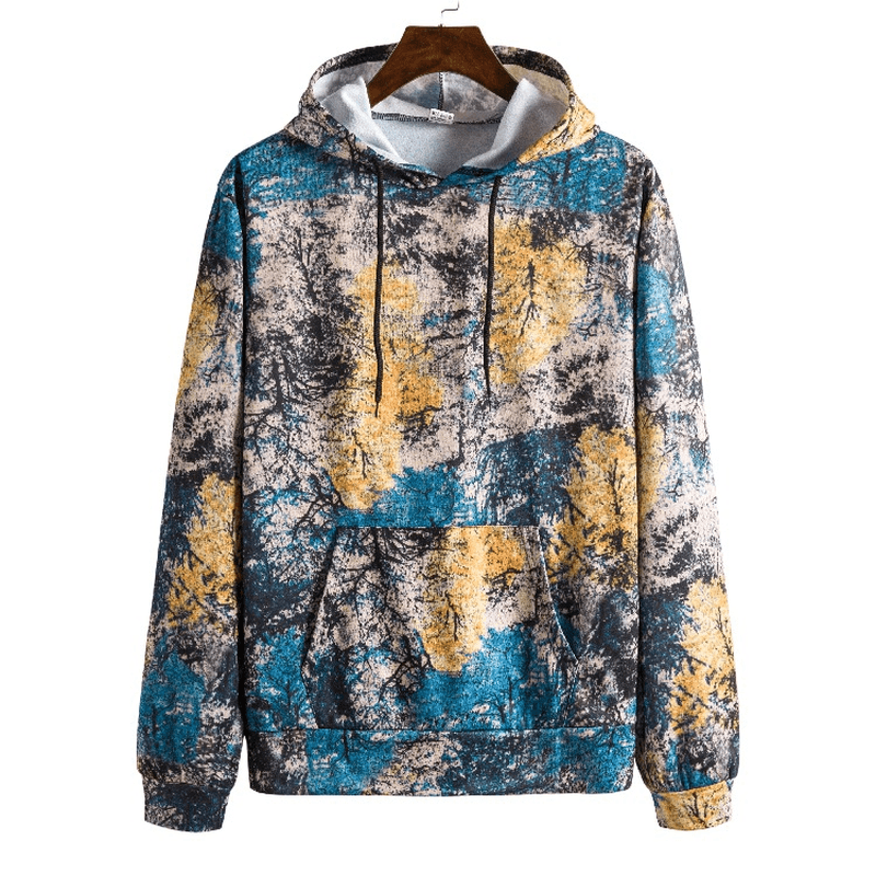 Men's retro printed hooded sweater, view 5 - MRSLM