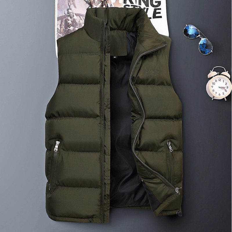 Mens down Cotton Padded Casual Thick Vest Coats - MRSLM
