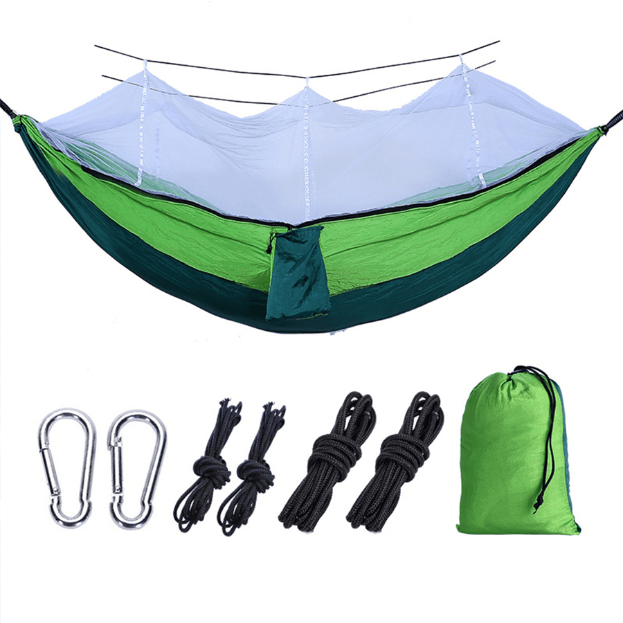 Ipree® 260*140CM with Mosquito Net Portable Travel Hammock Comfortable Hommock Camping Bed Fits 2 Persons - MRSLM