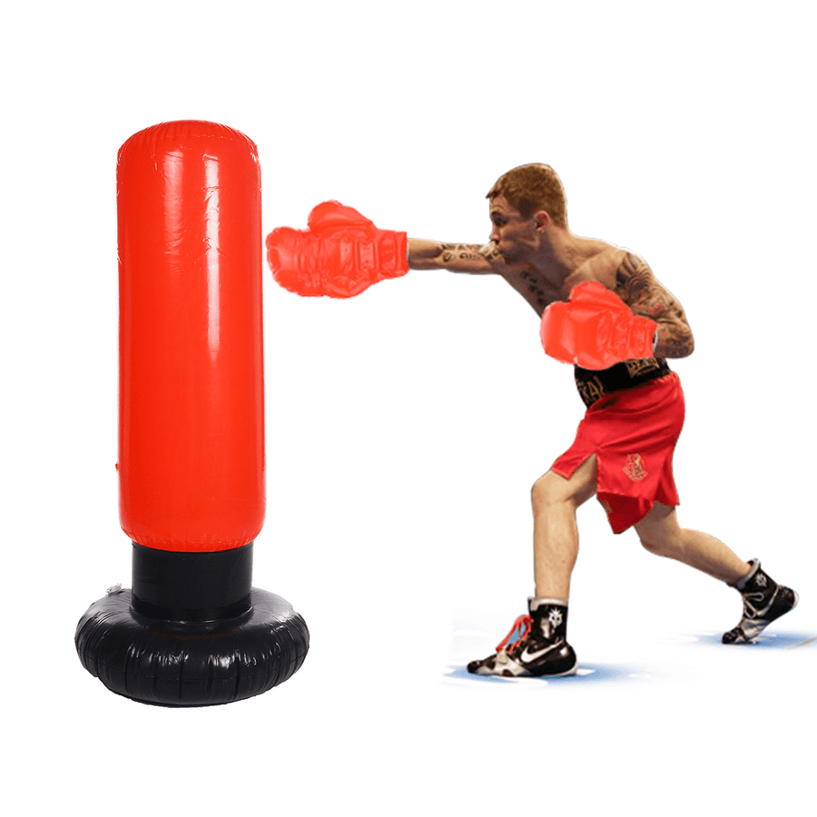 Boxing Punching Bag Free Standing Inflatable Tumbler Decompression Boxing Training for Adult Kids with Gloves - MRSLM