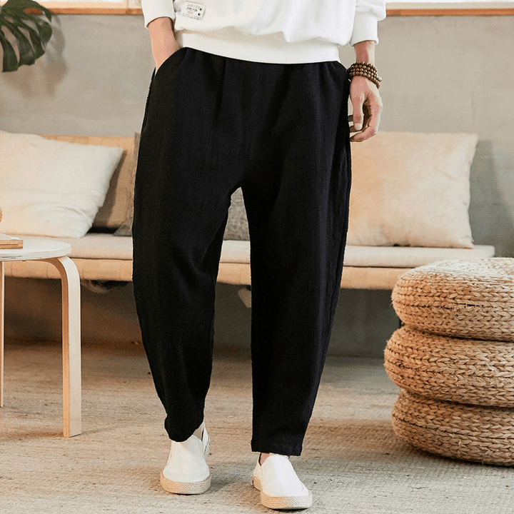 Loose Size Straight Youth Linen Casual Pants - MRSLM