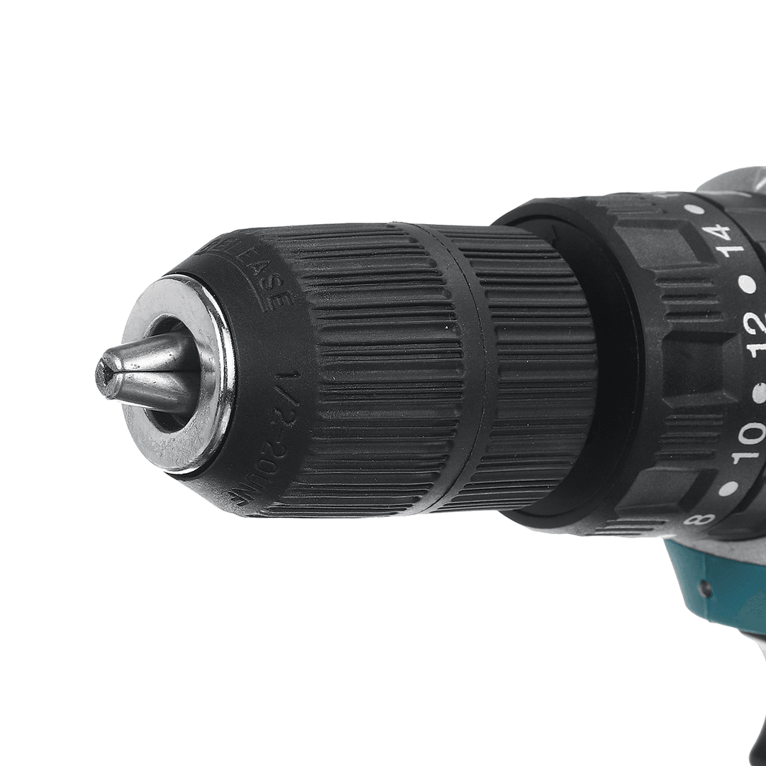 288VF 3 in 1 Cordless Impact Drill 13Mm Chuck LED Flat Drill Screwdriver Hammer W/ 1/2Pcs Battery - MRSLM