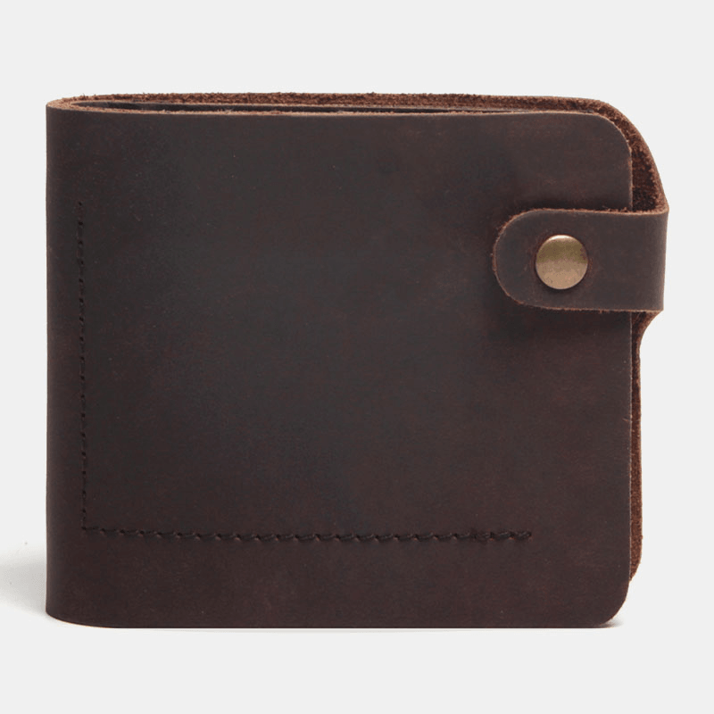 Men Genuine Leather Made-Old Retro Business Brief Leather Card Holder Wallet - MRSLM