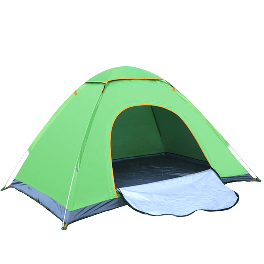 3-4 Person Quick up Camping Tent Single Door Polyester Beach Tent Hiking Sunshade Awning - MRSLM