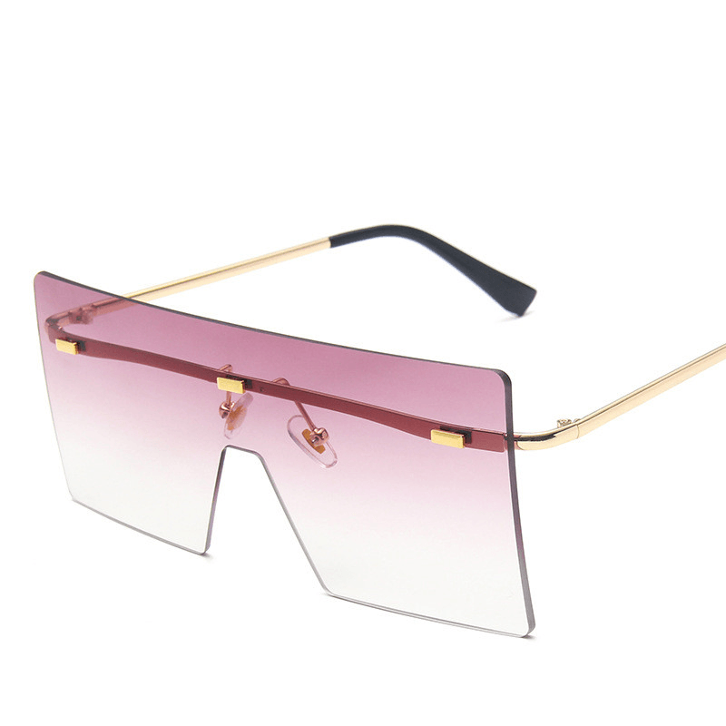 Large Frame One-Piece Sunglasses Women'S Square Frameless Ocean Piece Sunglasses - MRSLM