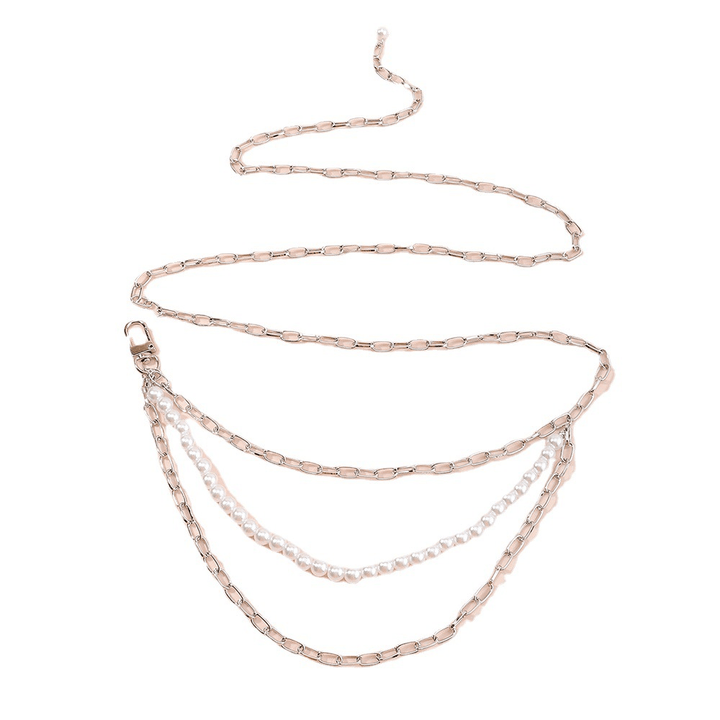 Fashion All-Match Personality Simple Pearl Yoga Waist Chain - MRSLM