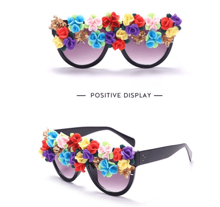 Large Frame Fashion Sunglasses with Hand-Applied - MRSLM