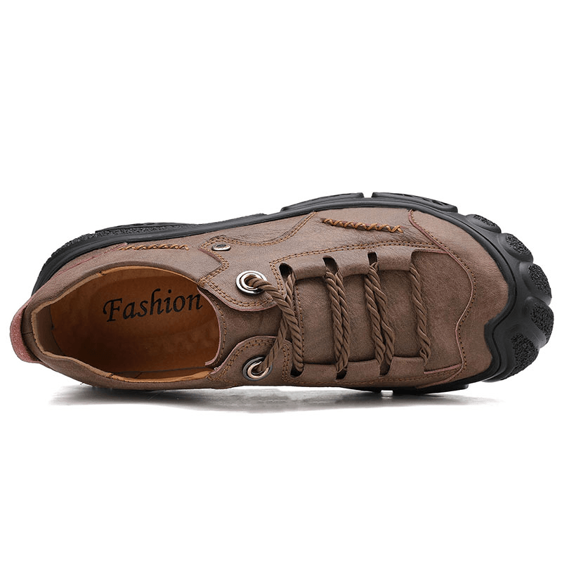 Anti-Collision Toe Cap Casual Soft Cow Split Leather Loafers - MRSLM
