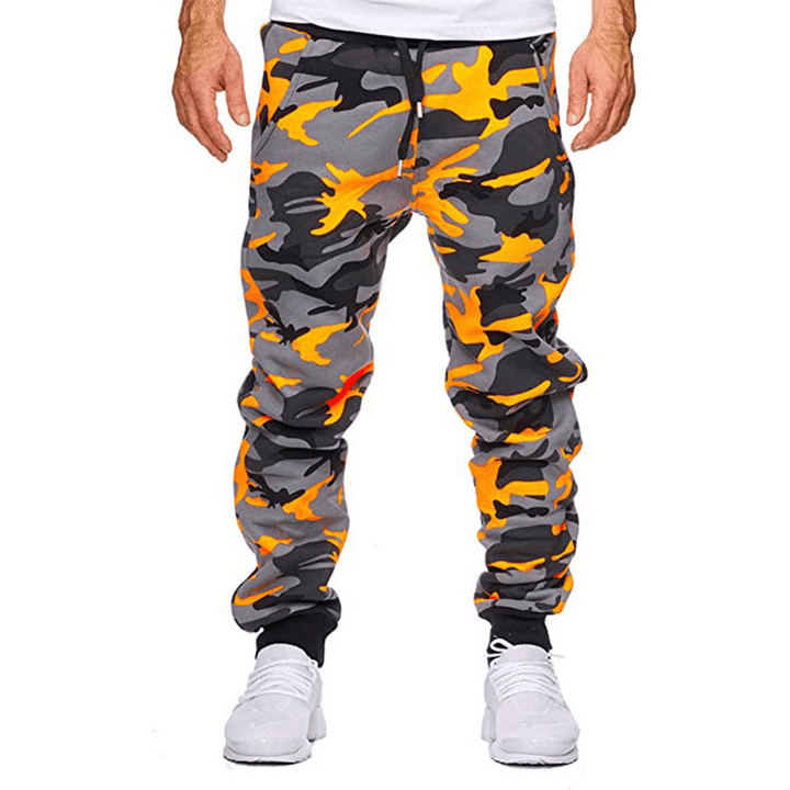 Casual Camouflage Mid-Waist High-Stretch Print Stretch Sports Jogging Pants - MRSLM