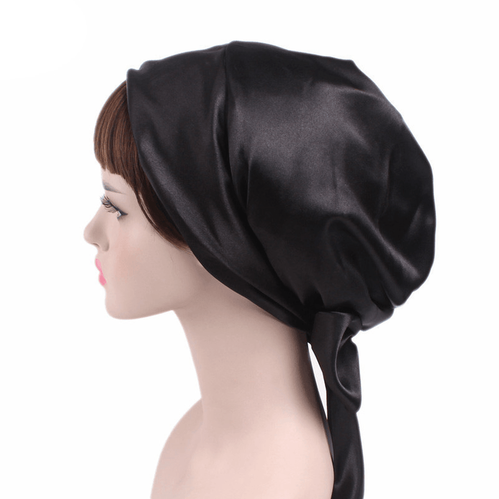 Satin Print Ribbon Bow Turban Hat - MRSLM