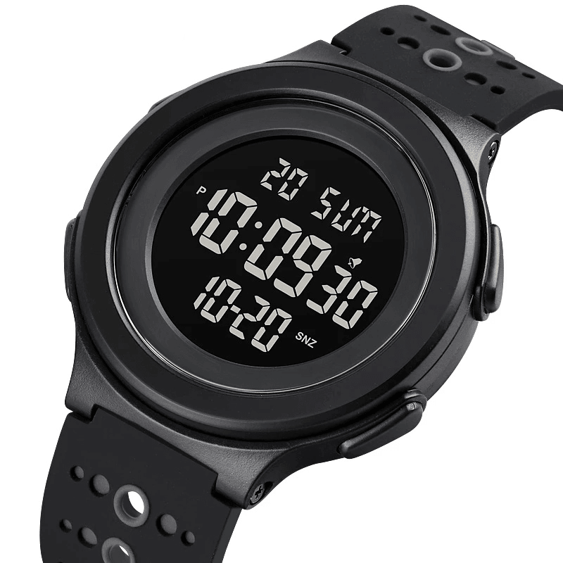 SKMEI 1733 Sports Casual 12/24 Hours Mode EL Luminous Display Stopwatch Alarm 5ATM Waterproof Men Digital Watch - MRSLM