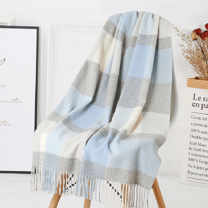 Wool Plaid Women Autumn and Winter Warm Scarf - MRSLM