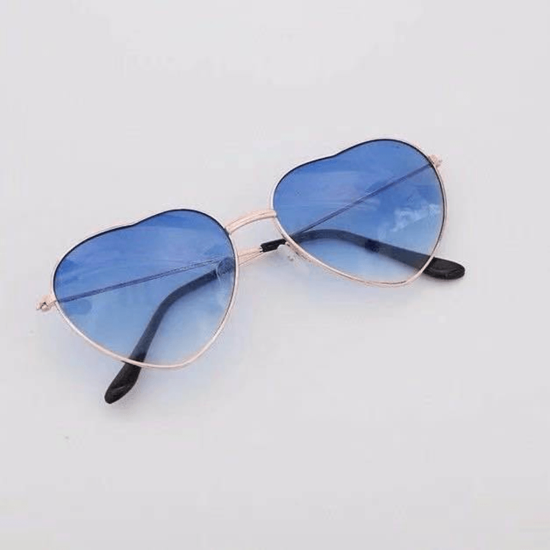 Vintage Metal Heart Shaped Sunglasses Peach Heart - MRSLM