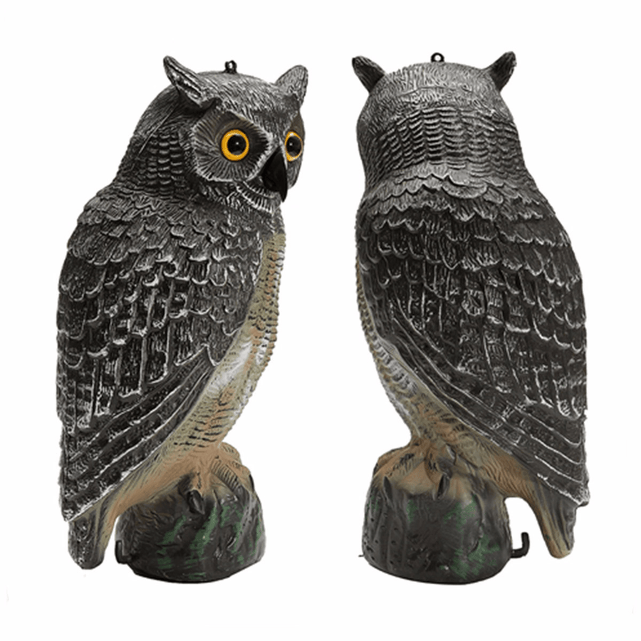 Outdoor Hunting Large Realistic Owl Decoy Straight Head Pest Control Crow Garden Yards Scarer Scarecrow Pest Decorations - MRSLM