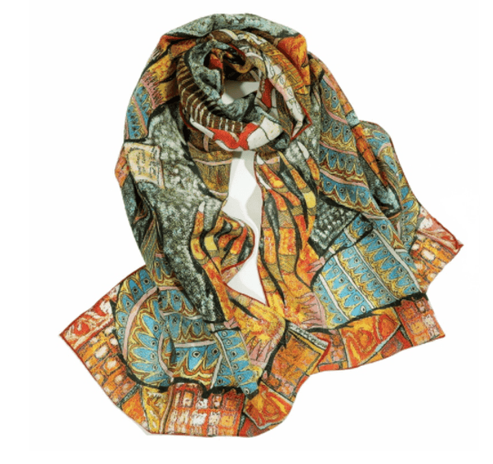 Silk Oil Painting Scarf Female Silk - MRSLM