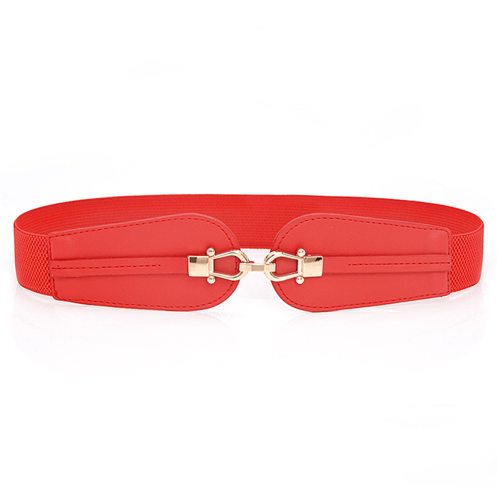 Women'S Elastic Waistband Fashion Stretch Wide Belt - MRSLM