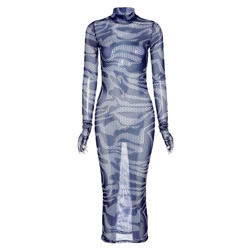 Slim-fit mesh dress, view 2 - MRSLM