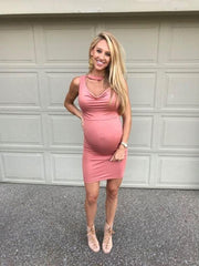 V-neck sleeveless vest maternity dress, view 3 - MRSLM