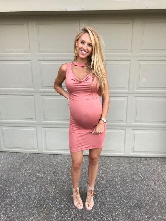 V-neck sleeveless vest maternity dress, view 3 - MRSLM