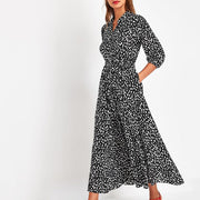 ladies printed chiffon dress, view 3 - MRSLM