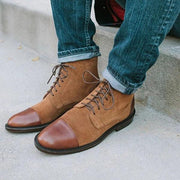 Men's short boots with flat wedge heel, view 3 - MRSLM