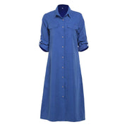 Women's long sleeve shirt dress, view 3 - MRSLM