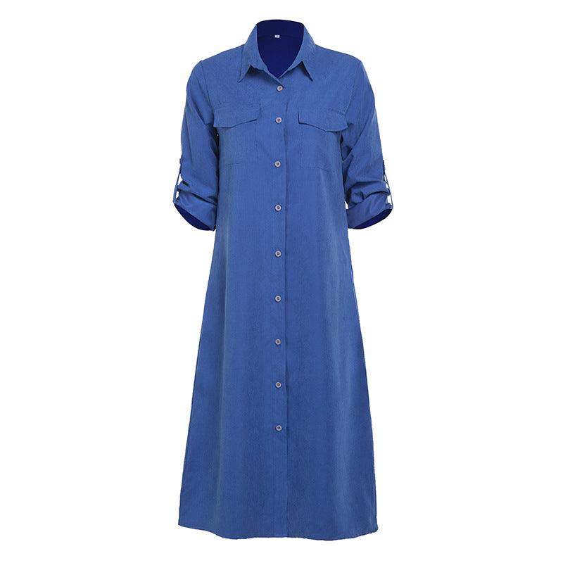 Women's long sleeve shirt dress, view 3 - MRSLM