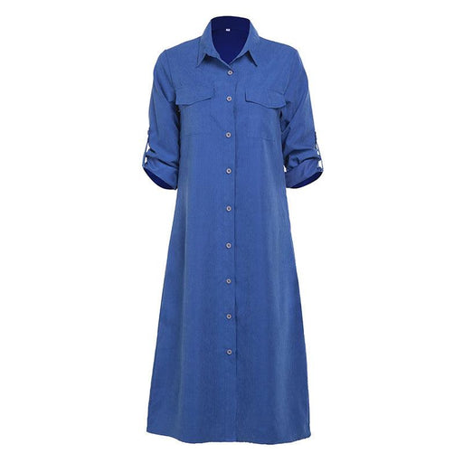 Women's long sleeve shirt dress, view 3 - MRSLM