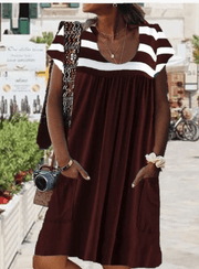 Striped short sleeve dress, view 3 - MRSLM
