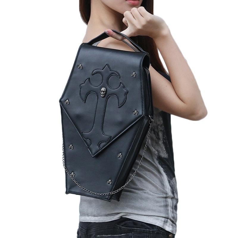 black PU shoulder messenger handbag, view 4 - MRSLM