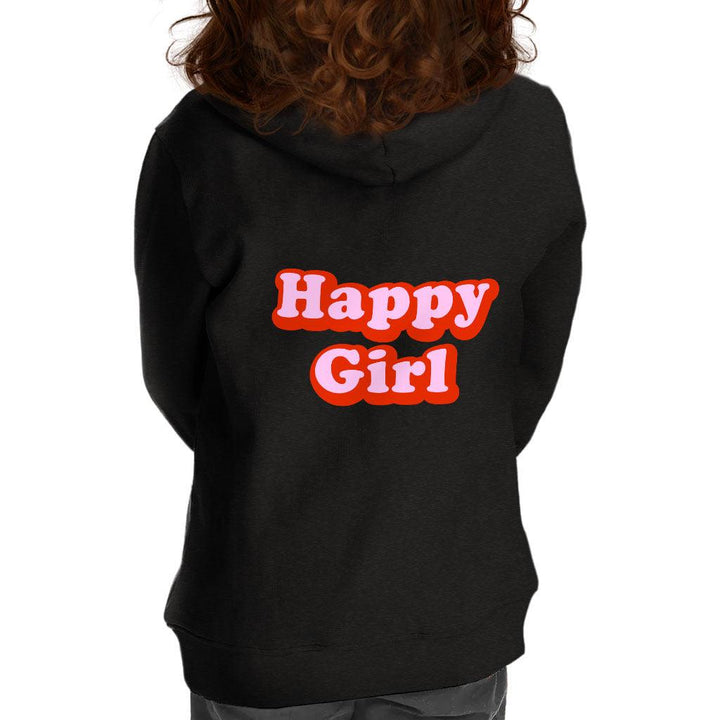 Happy Girl Toddler Full-Zip Hoodie - Graphic Toddler Hoodie - Cute Design Kids' Hoodie - MRSLM