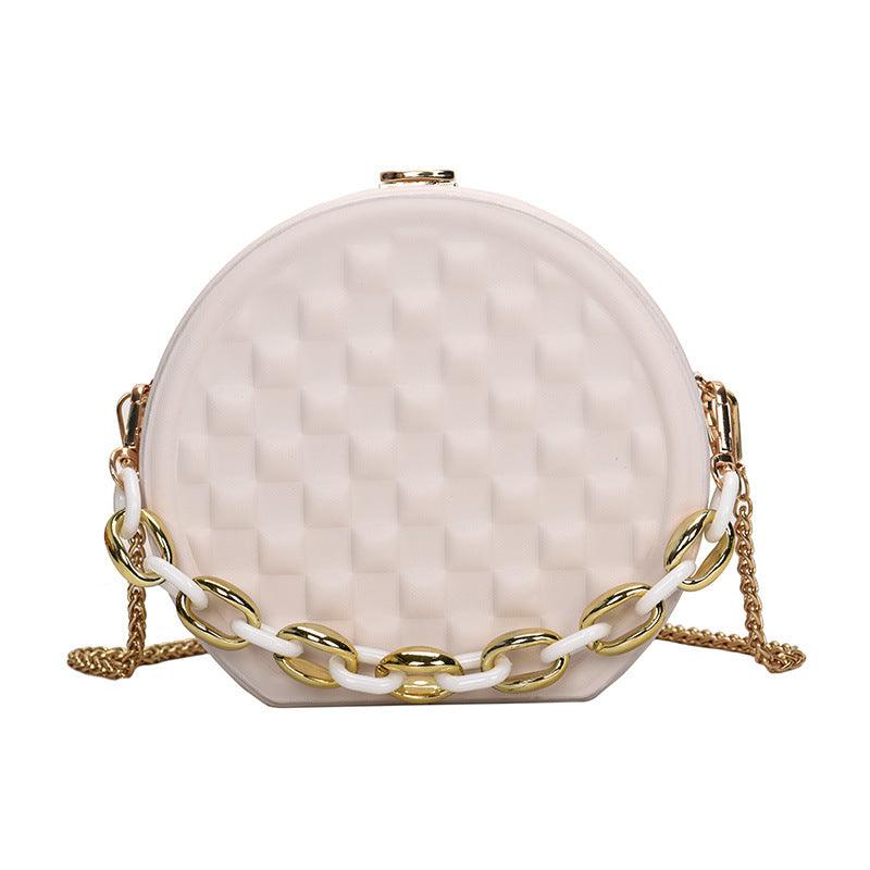 round lattice chain pouch bag - MRSLM