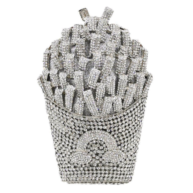 French fries rhinestone evening bag, view 4 - MRSLM