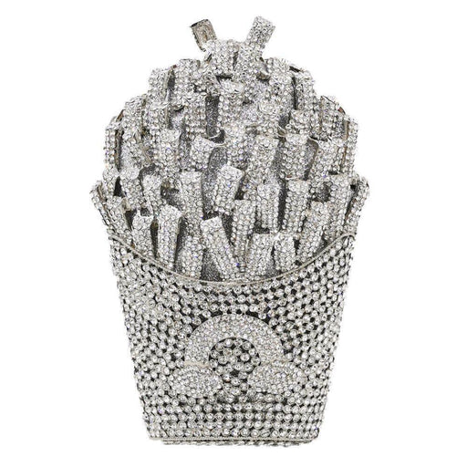 French fries rhinestone evening bag, view 4 - MRSLM