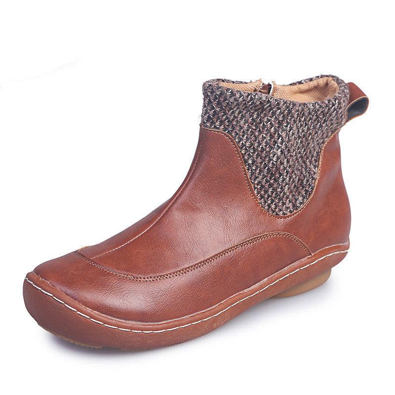 New women's shoes woolen women's leather boots - MRSLM