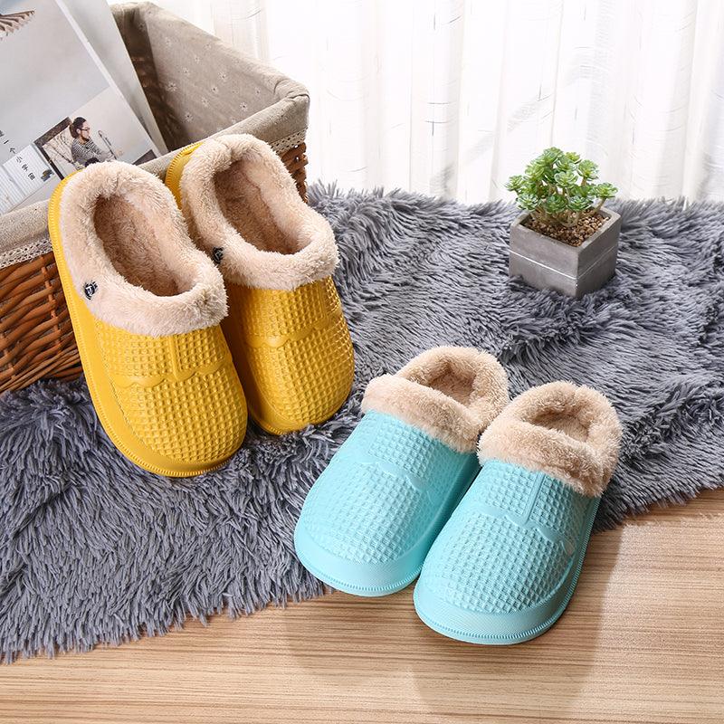 Removable cotton plush shoe cover slippers - MRSLM