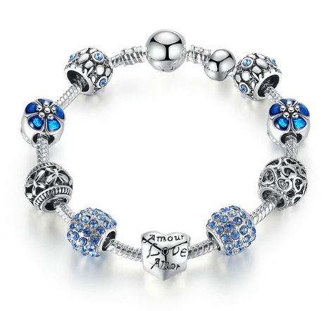 silver-plated charm bracelet, view 6 - MRSLM
