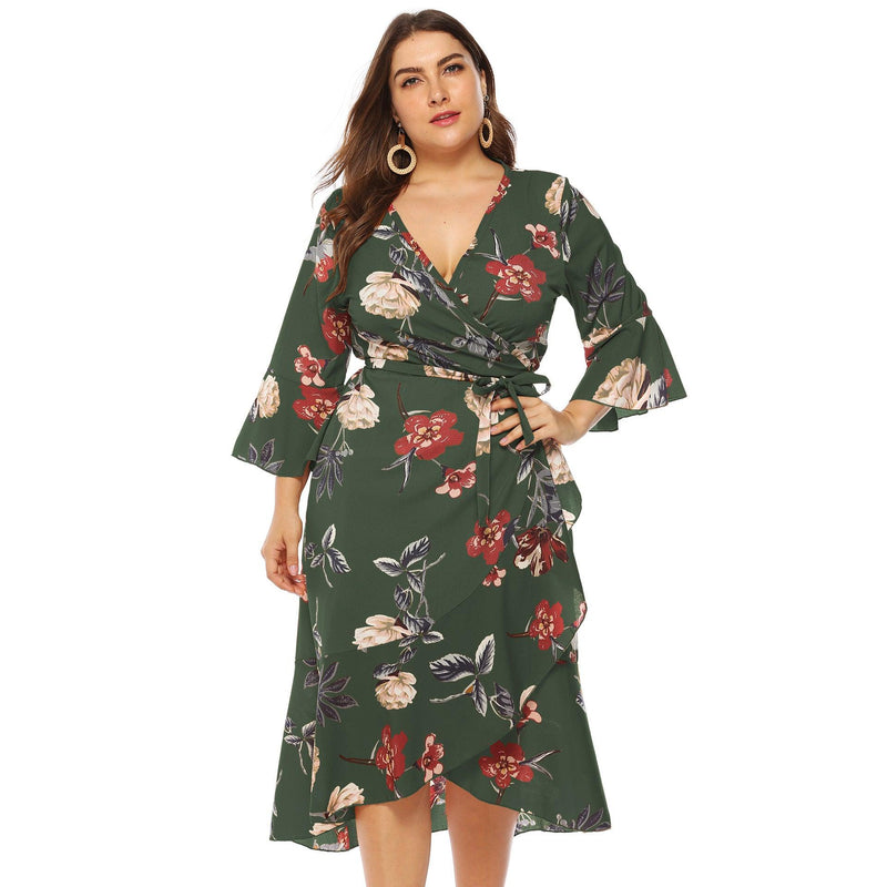Irregular cross strap deep V dress, view 2 - MRSLM