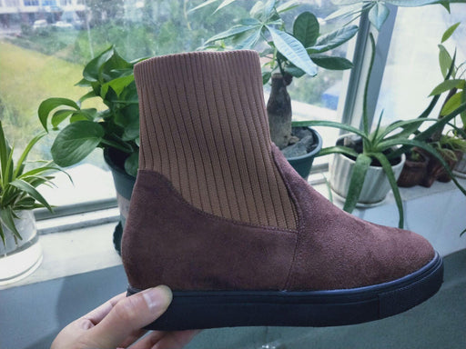Knitted wool tube combat boots, view 2 - MRSLM