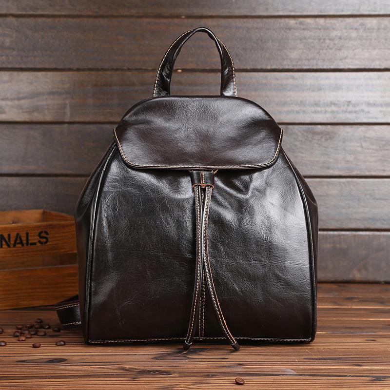 simple leather backpack, view 3 - MRSLM