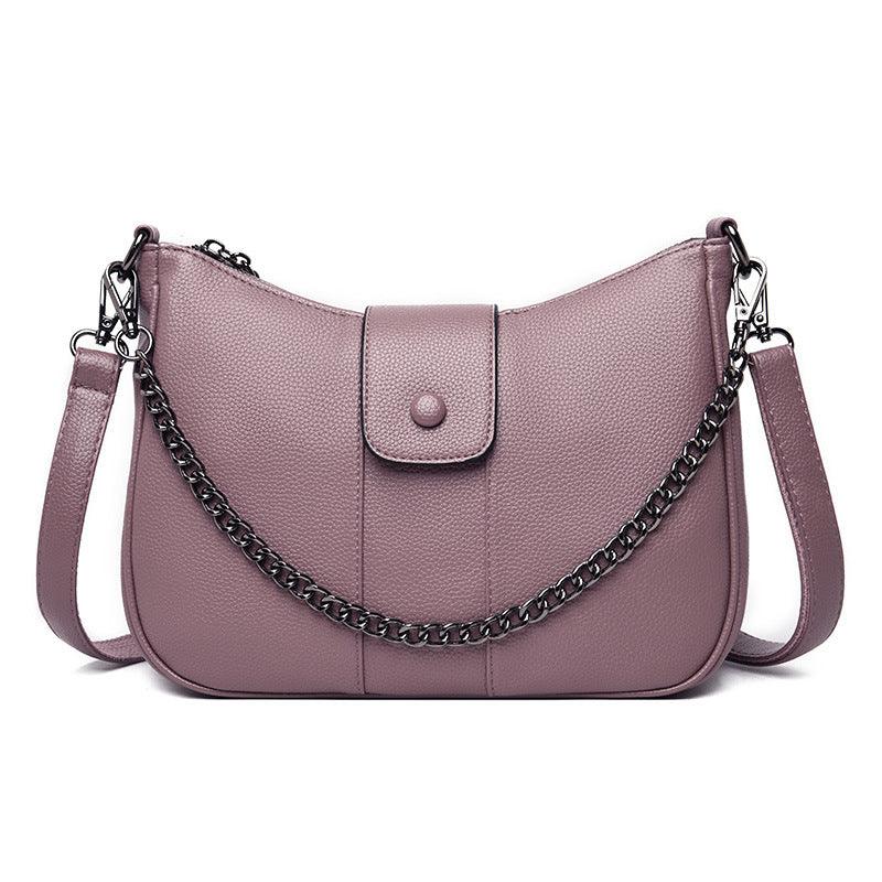 One-shoulder Diagonal Bag Lychee Pattern Soft Leather - MRSLM