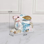 painted jade rabbit resin ornament, view 2 - MRSLM