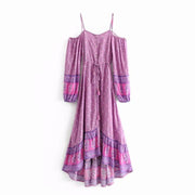printed strapless strap dress, view 2 - MRSLM