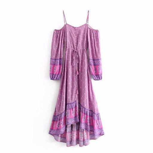 printed strapless strap dress, view 2 - MRSLM